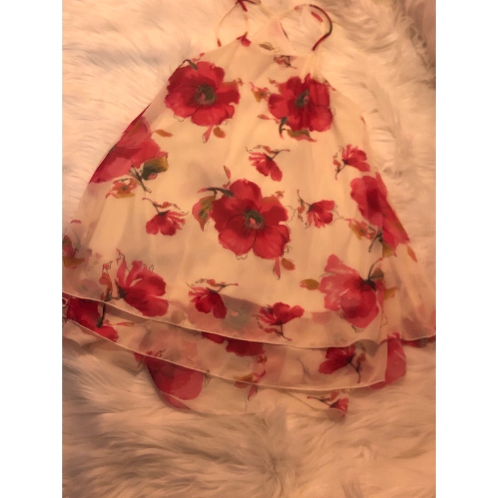 Cream and Pink Floral Dress
